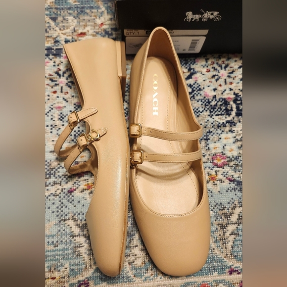 Coach Tan Mary Janes - Picture 4 of 6